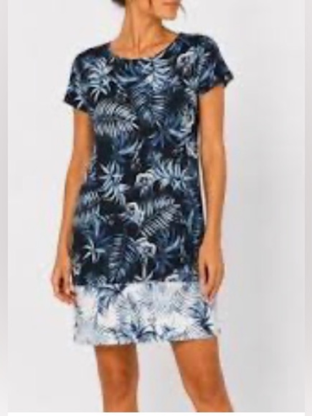 J.Jill Wearever Collection Floral Short Sleeve Sheath Dress Size MP